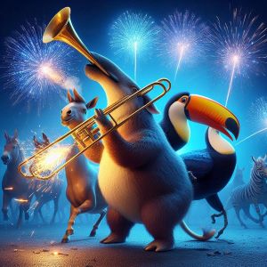 Dětské básničky Jiřího Ryšánka: Bláznivý Silvestr (z rubrik Básničky o hudbě, Básničky o zimě, Básničky o zvířátkách, Vtipné básničky)