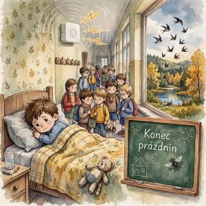 Dětské básničky Jiřího Ryšánka: Je tu konec letních prázdnin (z rubrik Básničky o létu, Básničky o škole)