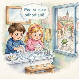 Dětské básničky Jiřího Ryšánka: Virus ve Svitavách (z rubrik Básničky na přání, Básničky o zdraví)